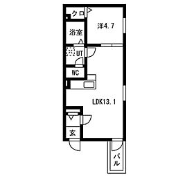 Precious庄内通 3階1LDKの間取り