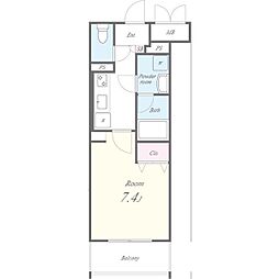 メゾンアイカ 3階1Kの間取り