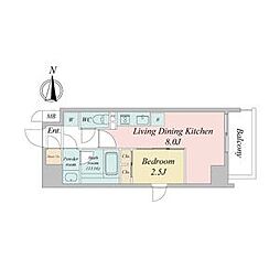 ルネフラッツ浄心 3階1LDKの間取り
