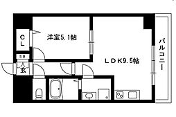 サンマール金山南 5階1LDKの間取り
