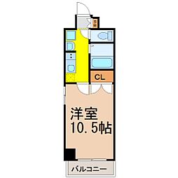 プログレッソ岩塚 7階1Kの間取り