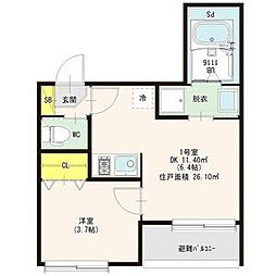 ハーモニーヒルズ豊田本町 3階1LDKの間取り