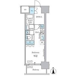 ヒヴィ・カーサ名駅西 3階ワンルームの間取り