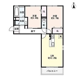 Cielo（シエロ） 2階2LDKの間取り