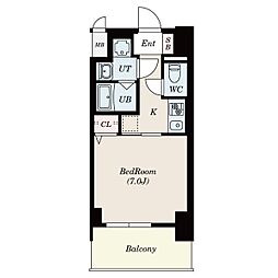 S-RESIDENCE浄心East 7階1Kの間取り