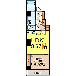 EightMG名駅 1LDKの間取図画像