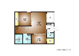 REGALEST東枇杷島 2LDKの間取図画像