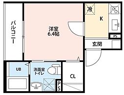 supersunny日比野 1Kの間取図画像