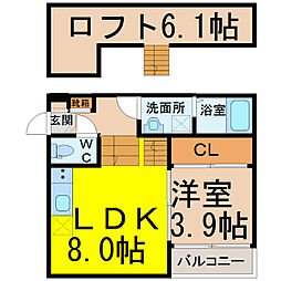 ブリリオ 1SLDKの間取図画像