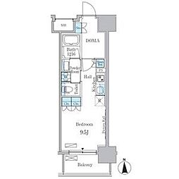 ヒヴィ・カーサ名駅西 ワンルームの間取図画像