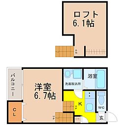 stage西日置 1SKの間取図画像