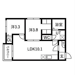 ilusion桜本町 2LDKの間取図画像