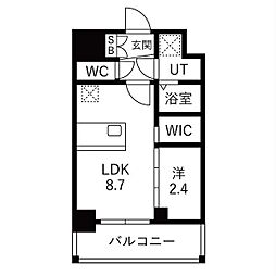 メイクス岩塚EAST 1LDKの間取図画像