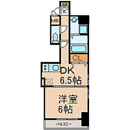 エステムプラザ名古屋駅前プライムタワー 1DKの間取図画像