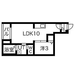 Warrenjuichiya1 1LDKの間取図画像
