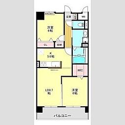 グラシア当知 2LDKの間取図画像