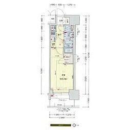 プレサンスNAGOYAファスト 1Kの間取図画像