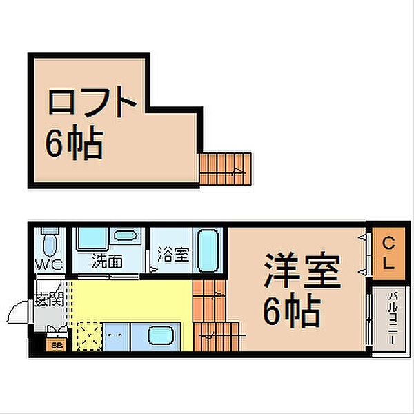 愛知県名古屋市西区枇杷島３丁目(賃貸アパート1SK・2階・23.05㎡)の写真 その2