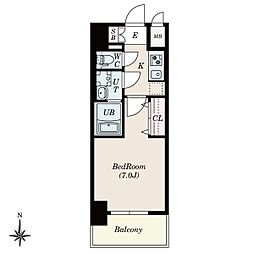 S-RESIDENCE尾頭橋clarity 9階1Kの間取り