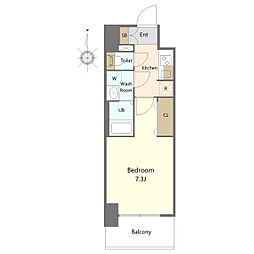 S-RESIDENCE亀島駅前ascent 10階1Kの間取り