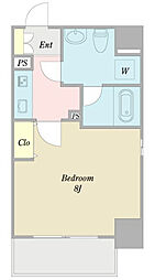 アクアヒルズ 1階1Kの間取り