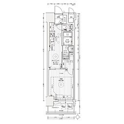 エステムコート名古屋ライブゲート 2階1DKの間取り