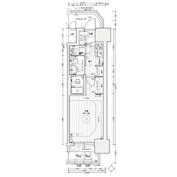 エステムコート名古屋ライブゲート 9階1Kの間取り