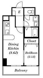 La Douceur今池 3階1LDKの間取り