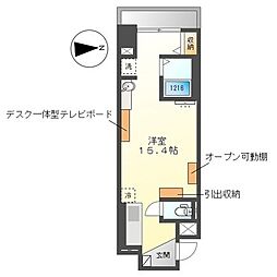 Grand Chainon金山 7階ワンルームの間取り