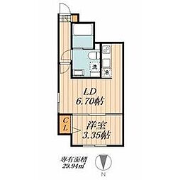 quador GOKISO PREMIERE 3階1LDKの間取り