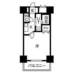 ABCサクラガーデン 6階1Kの間取り