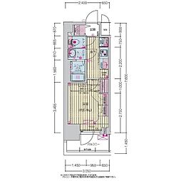 プレサンス上前津ディアシス 5階1Kの間取り
