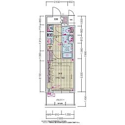 プレサンス上前津ディアシス 8階1Kの間取り