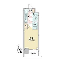 プレサンス上前津グレース 2階1Kの間取り