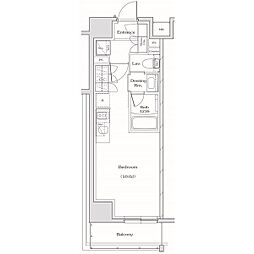 ザ・パークハビオ名古屋松原 8階ワンルームの間取り