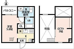 名古屋市営名城線 志賀本通駅 徒歩3分の賃貸アパート 1階1SKの間取り
