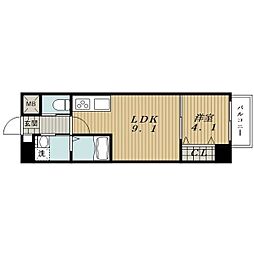 LUXETAGE大須west 4階1LDKの間取り