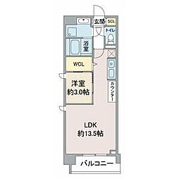 RAXA覚王山 6階1LDKの間取り