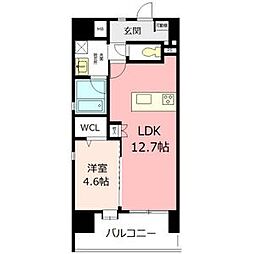 Makiki garden place 13階1LDKの間取り
