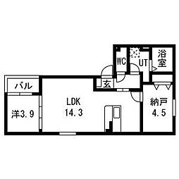 CS名塚 1階1SLDKの間取り