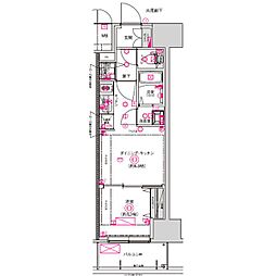 CREST TAPP名古屋山王 1DKの間取図画像