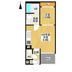 REGALESTこまどめ 1LDKの間取図画像