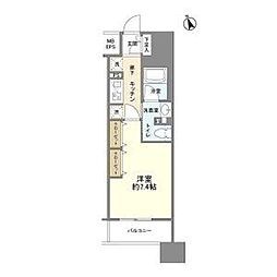 フレールコート東別院 1Kの間取図画像