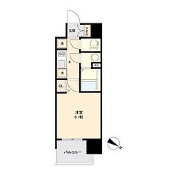 アステリ鶴舞トゥリア 1Kの間取図画像