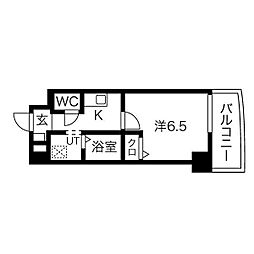グリーンハイツ白川 1Kの間取図画像