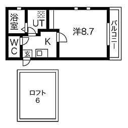 リエス浄心 1Kの間取図画像