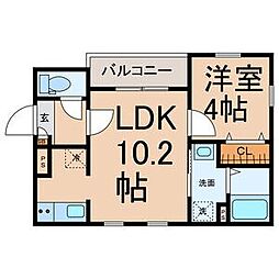 カッシーナ 1LDKの間取図画像