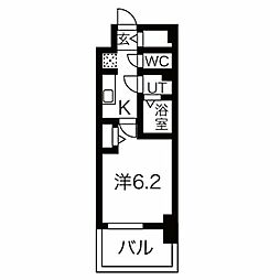 メイクス名駅南2 1Kの間取図画像