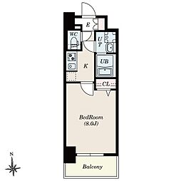 S-RESIDENCE尾頭橋beaute 1Kの間取図画像