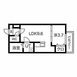 レガーロ荒子 1LDKの間取図画像